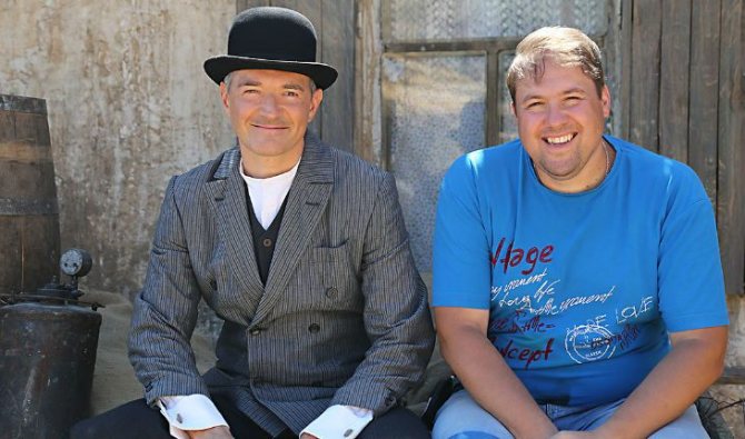 На съемках фильма «Смотритель маяка»